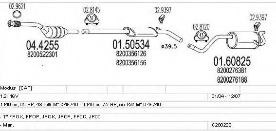 MTS C280220006785 Exhaust System